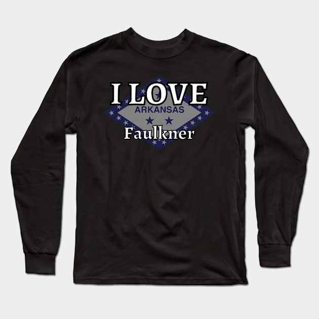 I LOVE Faulkner | Arkensas County Long Sleeve T-Shirt by euror-design